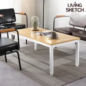 보브 1200 높은 거실테이블 화이트 네츄럴 입식 소파테이블 상담 응접 사무실 테이