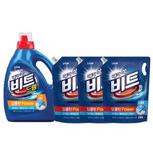 비트 딥클린 파워 액체세제, 드럼, 용기, 3L, 1개 + 일반드럼겸용 리필, 2L, 3개