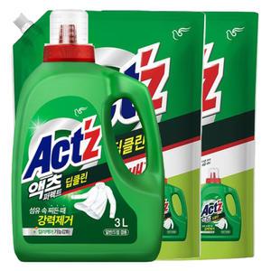 액츠 퍼펙트 딥클린 일반드럼겸용(용기3L 1개+리필1.5L 2개)