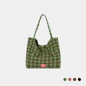 [마르헨제이] 여성가방 모아나 체크 쇼퍼 숄더백