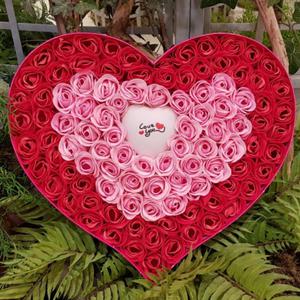 100송이 장미꽃 LED 비누꽃 꽃다발 바구니 상자