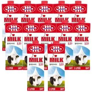 믈레코비타 아이러브밀크 3.5% 멸균우유 1L 12개