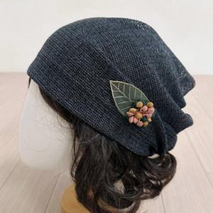 [애슬릿] 나뭇잎 꽃 장식 얇은 여름 망사 비니