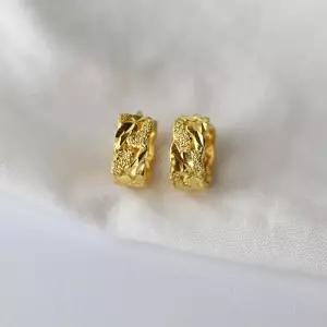 24k순금 컷팅 면체인 원터치 귀걸이 3.75g