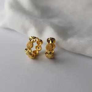 24k순금 콤비 원형 원터치 귀걸이 3.75g