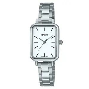 CASIO 카시오 LTP-V009D-7E 라운드스퀘어 화이트 메탈 여성시계