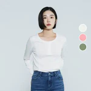 [롯데백화점]버커루 여성 40수 슬럽 헨리넥 긴팔 티셔츠 B232TS550P