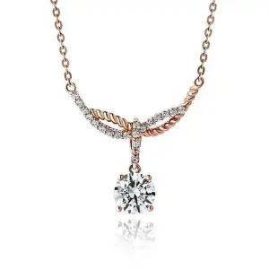 [하나다이아몬드]5부 천연다이아몬드 목걸이 [로나] 현대 크로스 곡선 프로포즈 기념일 결혼예물 HNDN05721