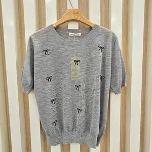 나인스텝 HC11 자수리본니트티셔츠  n24nw4226