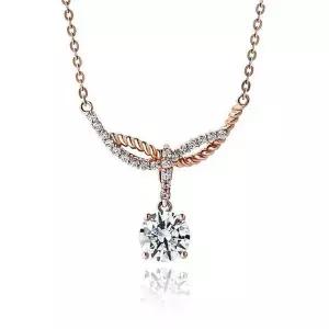[하나다이아몬드]5부 랩다이아몬드 14k 18k 크로스 곡선 프로포즈 목걸이 로나 HNLDN0566