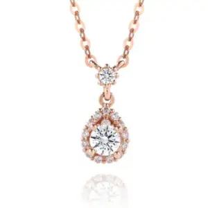 [하나다이아몬드]1부 랩다이아몬드 14k 18k 물방울 데일리 목걸이 알리 HNLDN0127