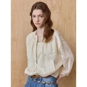 [마쟈]페이즐리 자수 레이스 블루종 점퍼_P395025384