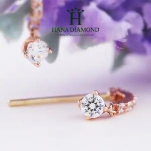 [하나다이아몬드]1부 랩 다이아몬드 14k 18k 데일리 귀걸이 프리그 HNLDER0123