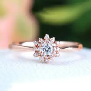 [하나다이아몬드]1부 랩다이아몬드 플라워 데일리 반지 플로라 HNDLDR041