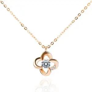 [하나다이아몬드]1부 천연 다이아몬드 14k 18k 네잎클로버 데일리 프로포즈 패션 목걸이 클로버 HNDN01768