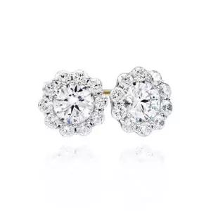 [하나다이아몬드]3부 랩다이아몬드 귀걸이 [달리] 데일리 플라워 기념일 선물 HNLDER032