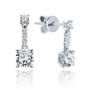 [하나다이아몬드]3부 천연 다이아몬드 귀걸이 [록시] 현대 감정서 드롭 라인 웨딩 프로포즈 선물 HNDER0...