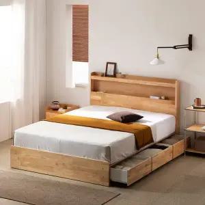 코지 LED 원목 수납침대 Q 21cm 타이트탑 매트리스