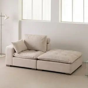 보루네오 클로버 구스 패브릭 3인 카우치형 소파