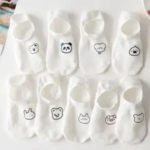 [오아즈] 여성 캐릭터 화이트 덧신 양말 9set