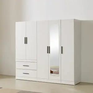 히트가구 CZ748 투서랍 반문 거울 옷장 세트 2030