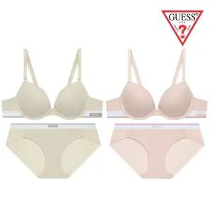 [롯데백화점]게스 [브라2+팬티2] 골지밴드 브라팬티세트 2종세트 OEWBR592LBEOEWBR592LPK