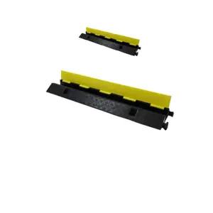 감전 사고 예방용 1구 전선 보호 과속 방지턱 2개/화물차/도로/안전/정리/코너/논슬립/경사로/블록/덮개/