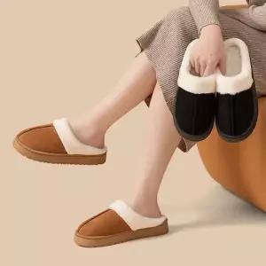 [하프클럽/]겨울 방한 털 슬리퍼 여자 통굽 3cm 실내화 DD-13331