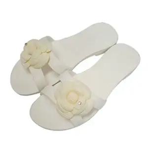 [하프클럽/]슬리퍼 거실화 플러스 화이트 미끄럼방지 화이트꽃