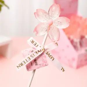 답례품 어린이집 유치원/꽃집/ 막대사탕/무설탕캔디 벚꽃캔디/벚꽃모양롤리팝 22g, 12개