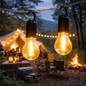 2개1세트 태양광 캠핑 랜턴 전구 감성 조명 야외 차박 낚시 텐트 캠핑등 LED 소형 정원등 무드등 전등 램프