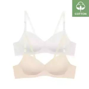 수아팜 주니어 2.5단계 코튼 스판 브라 2매_아이보리/스킨