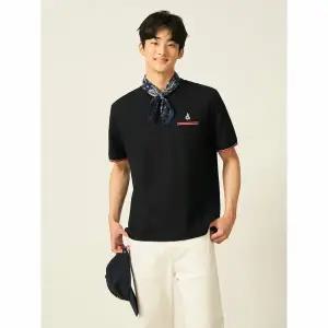 [빈폴] [빈폴]포켓 라인 배색 라운드넥 티셔츠  블랙 (BC5442C365) (BC5442C365)