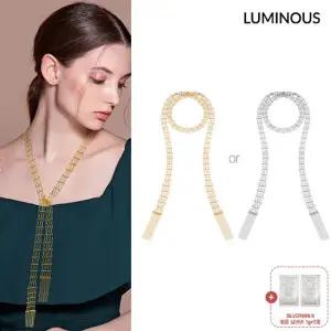 SILVER 925 미라쥬 레이스 롱 스카프 목걸이 + 실버바 2개