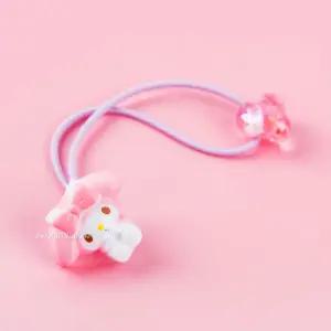 (S 5EA) 산리오 마이멜로디 머리끈/머리/데일리/해어/밴드/헤어/벤드/아이/컬러/두꺼운/고무줄/여아/아동