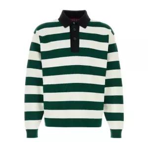 자수 실크 코튼 블렌드 폴로 티셔츠 851696XKFBA 3035