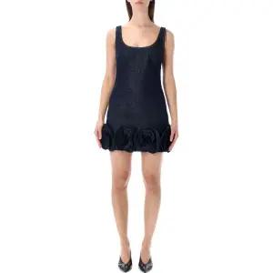 3D 플라워 헴 스쿱넥 미니 원피스 RS26821SBL BLUE