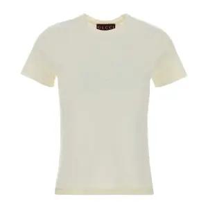 로고 네크 라벨 코튼 크루넥 티셔츠 805285XJHQ1 9750