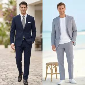 쟌피엘 시어서커쿨링 셋업슈트 여름 정장세트 마이