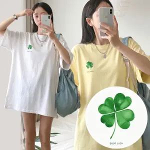 행운 BOX 여성 오버핏 반팔 티셔츠 (7컬러) 박스티 빅사이즈