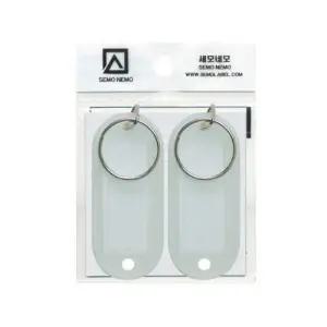 세모네모 키홀더 흰색 K0001 27x62 2개X10개 열쇠고리