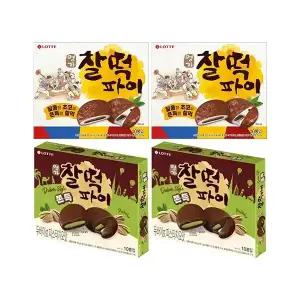 롯데웰푸드 명가 찰떡파이 두바이 피스타치오, 300g,2개+오리지날 350g, 2개