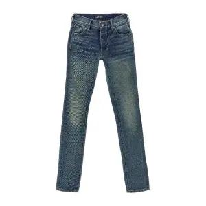 스웨이드 로고 패치 슬림 스트레이트 진 PAD113DEX223 HB601