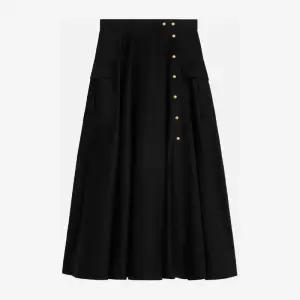 버튼 프런트 플레어 A라인 스커트 RJ0A4 539W38NO