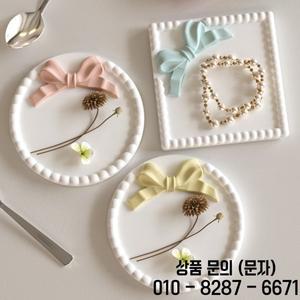 나비 리본 물결 무늬 트레이 실리콘 몰드 원형 사각형 수납 접시 DIY 석고 콘크리트 시멘트 에폭시 레진 주