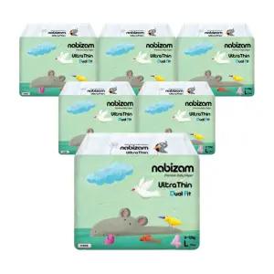 나비잠 기저귀 울트라씬듀얼핏 밴드 대형(L) 36매x6팩