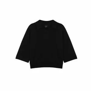 [애플핑크] 7부 카라 크랍 맨투맨 APK8T261GSB_BK [P003776079]