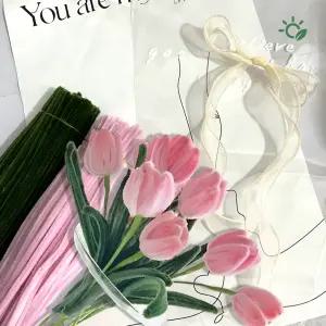 꽃 DIY 튤립 만들기 모루 꽃다발 취미 공방 원데이 클래스 재료 선물