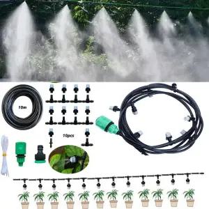 쿨링포그 안개 분사 분무 노즐 휴대용 급수 관개 미스트 쿨링 자동 물 깍지 10M PVC 호스 스프레이 헤드 4m