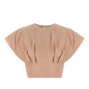 태피터 시스 와이드 숏슬리브 크롭 탑 106266 A327Q35